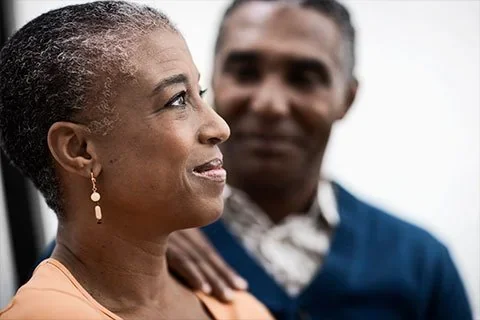 A relaxed mature couple — hormone pellet therapy works for both women and men